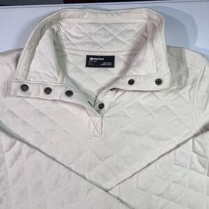 Marmot Women's Quilted Quarter Snap Pullover Size M Cream Color
